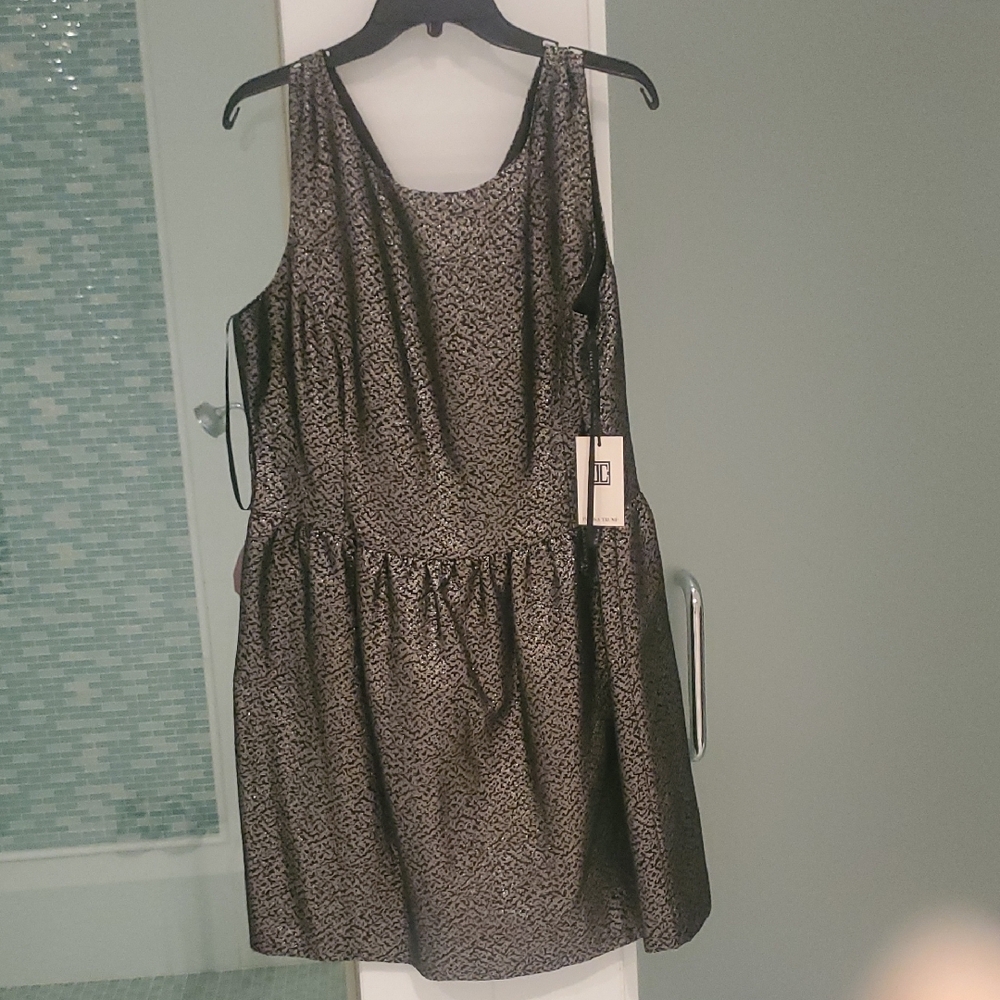 Stylish Black and Gold Patterned Dress